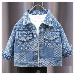 Jackets 2023L Kids Designer Jeans Jacket Blue Baby Boy Girl Spring Soft Denim Children Coat Drop Delivery Maternity Clothing Outwear Dh6Cl