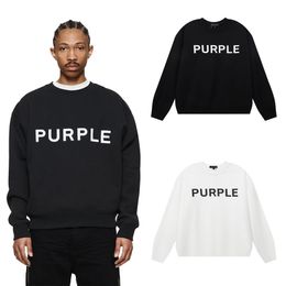 Purple Brand sweatshirt Classic Letter Print Loose Round Neck Sweater for Men and Women C1 designer pure cotton mens womens hoodies CSD24030610-12