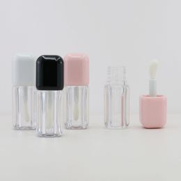 6ml Big Brush Empty Lip Gloss Tube Transparent Lip balm Bottle Plastic Makeup Pink White Lipgloss Lipstick F202485