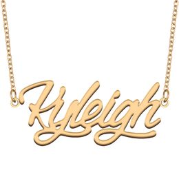 Kyleigh name necklaces pendant Custom Personalised for women girls children best friends Mothers Gifts 18k gold plated Stainless steel