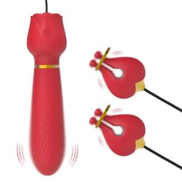 10 Frequency Nipple Clamps Vibrator for Women Clitoral Clip Breast Stimulator G Spot Massager Masturbator Adult Goods Sex Toys 240226