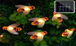 Solar Powered Cute Honey Bee Led String Fairy Light 50 Leds Bee Outdoor Garden Fence Patio Christmas Garland Lights5695853