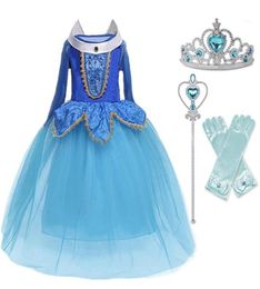 Kids Clothing Cosplay Princess Costume Children Fancy Christening Dresses Purple Navy Yellow blue254N4781272