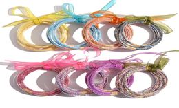 5 PCSSet Bowknot Glitter Bangles Party Girls All Weather Stack Silicone Plastic GlitterS Jelly Bracelet WLL10106862255