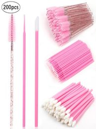 Makeup Brushes 200Pcs Eyelash Brush Disposable Cotton Swab Micro Lip Eyebrow Mascara Wand Applicator Spoolers Eye Lashes Cosmetic5822948