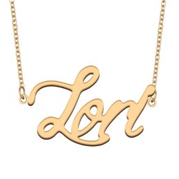 Lori name necklaces pendant Custom Personalized for women girls children best friends Mothers Gifts 18k gold plated Stainless steel