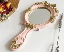 1pcs Cute Creative Wooden Vintage Hand Mirrors Makeup Vanity Mirror Rectangle Hand Hold Cosmetic Mirror with Handle for Gifts T2003667343