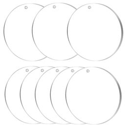 Keychains Fine Crafting DIY Material Clear Round Acrylic Decor For Gift Tags With 2 95in Diameter Ornaments282S