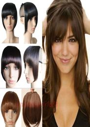 8 Inches Short Front Neat bangs Clip in bang fringe Hair extensions straight High Temperature Synthetic 100 Real Natural hairpiec9514096