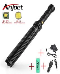 Anjoet Sets lanterna powerful telescoping led L2 Q5 flashlight tactical torch baton flash light self Defence 18650 OR AAA 21035557814