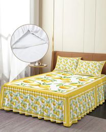 Bed Skirt Watercolour Fruit Elastic Fitted Bedspread With Pillowcases Protector Mattress Cover Bedding Set Sheet