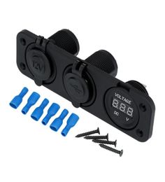 NEW DIY Dual USB Car Cigarette Lighter Socket Splitter Charger Adapter Digital Voltmeter For Motobike ATV1887689