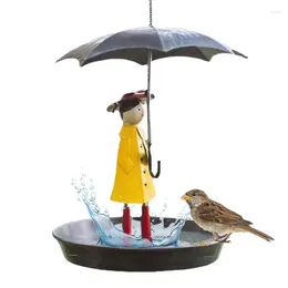 Other Bird Supplies Creative Hanging Feeder Girl With Umbrella Tray Outdoor Garden Yard Decoration Gift For Enthusiasts