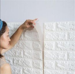 PE Foam Stickers 3D Wall Brick Pattern Waterproof Self Adhesive Wallpaper Room Home Decor For Kids Bedroom Living Room Stickers7121704