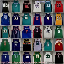 Classic Retro Basketball 32 Karl Malone Jersey 50 David Robinson Vince Carter John Stockton Dennis Rodman Manu Ginobili Tim Lebron Duncan Bryant James Jerseys