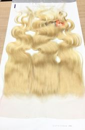 7A Straight blonde Ear To Ear Lace Closure Body wave Hair Closures 13x4 Brazilian Virgin Hair Swiss Lace Closure Piece 613 Bleach6432077