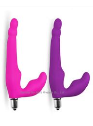 Strapless Strapon Silicone Dildo Vibrator Prostate Massager Lesbian Strapless Strap On Dong Penis Sex Toys for Women Y1910176167731
