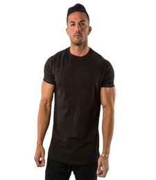 Body Fitted Tshirt Made in Cotton Polyter Tight Arm Black 100 Cotton Mens Sports Casual T Shirt Plain Dyed T Shitrts Knitted5870568