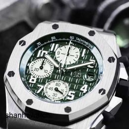 Highend Wrist Watch Popular Wristwatches AP Royal Oak 26238TI New Green Disc Back Transparent New Movement Titanium Metal 42 Diameter Quick Release Watch Strap Set