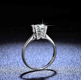 925 sterling silver Mosan039s drill Ring Fashion woman1ct ring Diamond Same paragraph of HW Dcolor Mosan diamond1607769