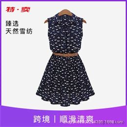 Basic Casual Dresses Dress Women Summer Manufacturer new cotton summer show thin sleeveless printed undertakes Dresses Casual Vestidos JUF0004