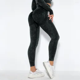 Women's Leggings Washed Jean Yoga Pants Push Up For Women Seamless Fitness Gym Legging Sport Long Sleeve High Waist Workout Tight Legins