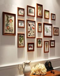 16 pcsset Wooden Po Frame FamilyVintage Picture Frames SetsColge Po FramesPicture Frame WallCadre Po Home Decor98024643306501