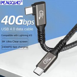 Data Cable 90 Degree Elbow Type Ctoc8k Screen Projection 40Gbps Transmission 240W Fast Charging Compatible With Lightning 4