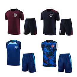 23/24 England Short Sleeve Soccer Tracksuits Sets Training Suit Wear Jogging Soccer Jersey Set Chandal Survement Maillots De Foot Adult Kids Uniform