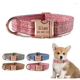 juchiva Dog Toys & Chews Nylon Collar Adjustable Personalised Custom Pet Puppy Free Engraved ID Tag Nameplate Collars for Small Medium Dogs