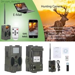 Hunting Cameras Hunting Cameras 16MP night vision hunting trail camera 2G MMS SMS P HC300M cellular waterproof Wildcamera wireless photo trap monitoring Q240306