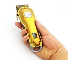 KM1986 Barber Professional Hair Clipper Maquina De Cortar Pelo Electric Cordless LCD Gold Silver Hair Cutting Machin84605033