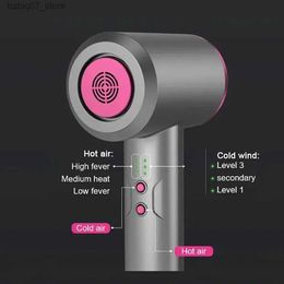 Hair Dryers Super Cordless Dryer Portable Hairdryer Wireless Blowers Hot and Cold Poerful Wind Travel Blow Drawing Board Outdoor Q240307