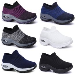 Large size men women's shoes cushion flying woven sports shoes hooded shoes fashionable rocking shoes GAI casual shoes socks shoes 35-43 38