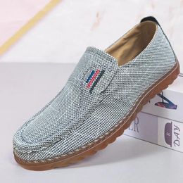 Casual Shoes Men's Comfortable Single 2024 Summer Style Breathable Rubber Sole Light Antiskid Cloth Trend