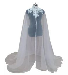 Lace Appliqued High Neck Wedding Wrap With Sleeveless Elegant Long Sheer Bridal Accessories Shawl Custom Made Fast 2597240