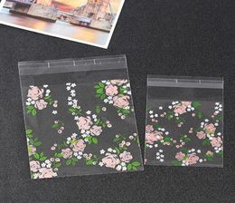 100pcs Plastic Cookie Packaging Bag Wedding Cookie Bags Rose Gift Bag Party Supplies Mini Soap Bag5519525