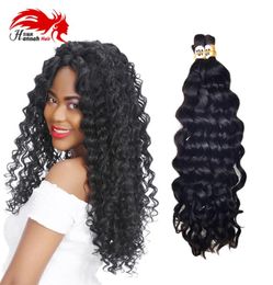 Human Hair For Micro Braids Deep Curly Wave Hair Bulk Braiding 16 26 inch No Attachment Natura Black Color2793108