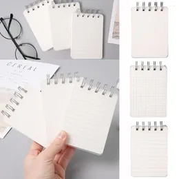 Double Coil Binding Note Book Manual Account Journal Tearable Transverse Line Beige Pocket Notepad