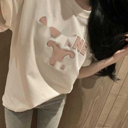 designer C24 early spring fashionable printed letters simple casual versatile short sleeved top 5RSH