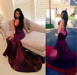 Sexy V Neck Prom Dresses 2017 New Arrival Sexy Backless Mermaid Sweep Train Formal Party Dresses Cheap Charming Celebrity Evening 8404598