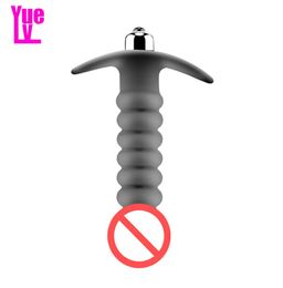 YUELV High Quality Silicone Anal Vibrator Men Prostate Massage Vibration Women Vaginal Massage Anal Beads Butt Plug Sex Toys For W6831945