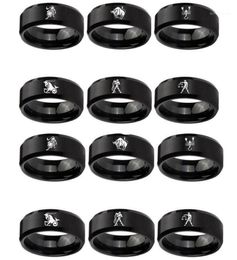 Wedding Rings 12 Zodiac Stainless Steel Ring Witchcraft Star Witch Wicca Leo Horoscope Constellation Jewelry Christmas Gifts For W9163478