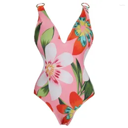 Ethnic Clothing Sexy One Piece Double Size Swimsuit Lady 2024 Summer Monokini Print Swimwear Women Swimsuits Bath Suit Koren Style Swimming