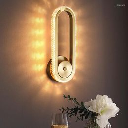 Wall Lamp Modern Copper American Minimalist LED Household Bedroom Living Room TV Background Bedside Lights