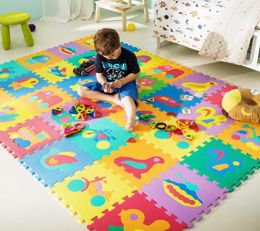 Children039s Mat EVA Kids Foam Puzzle Carpet Baby Play Mat Interlocking Floor Tiles with Alphabet and Numbers Drop 2202126780973