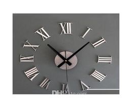 Vintage Wood Texture 3d Roman Numeral Clockhome Decoration Wall Watchwood Sticker Home Decor jllHYk soif5477791