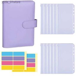 Money Clips PU Leather Budget Binder Notebook Cash Envelopes System Set Binder Pockets Money Budget Saving Bill Organizer Wallet wallet L240306