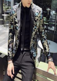 Men039s Suits Blazers 2021 Suit Jacket Fashion China Style Dragon Embroidery With Floral Vintage One Button Slim Casual Costu485432648303