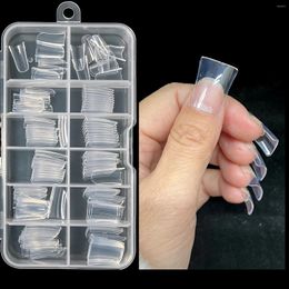 False Nails 120pcs Clear Full Cover Duck Shaped Nail Tips Curved Acrylic Feet Flare Short Super Fan Fake Extension.